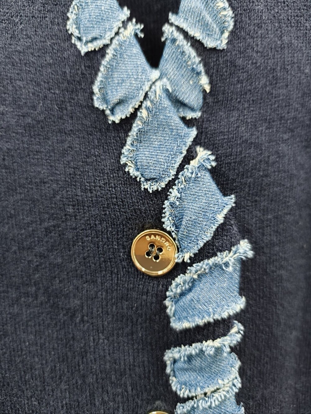 Sandro Denim Trim Cardigan - Picture 8 of 8